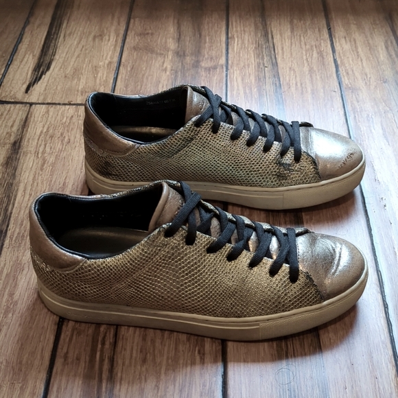 Crime London | distressed gold low top sneaker - Picture 2 of 15